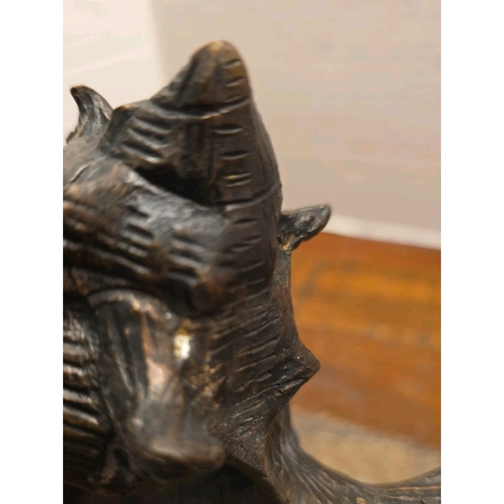 Vintage Solid Cast Bronze Brass Spiny Murex Conch Sea Shell Sculpture - Picture 8 of 10